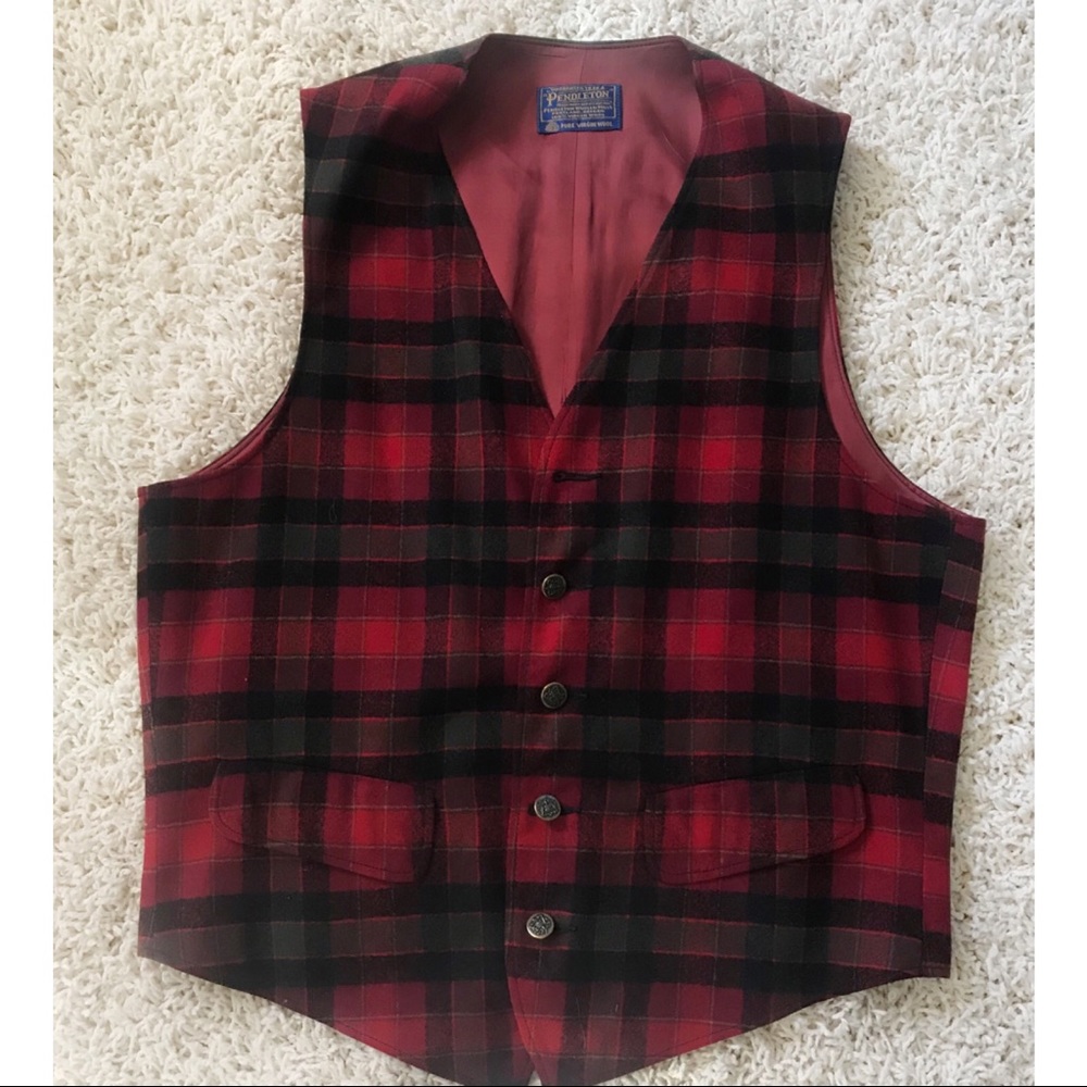 Vintage Virgin Wool Plaid PENDLETON Vest